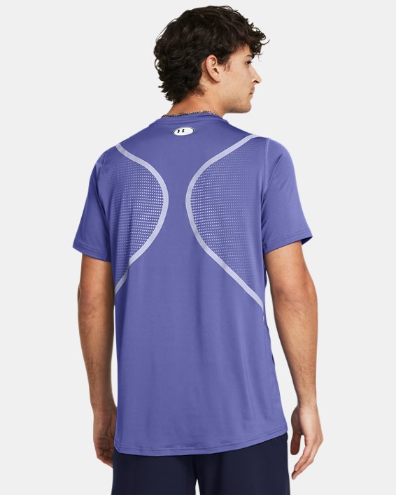 Men's HeatGear® Fitted Graphic Short Sleeve, Purple, pdpMainDesktop image number 1